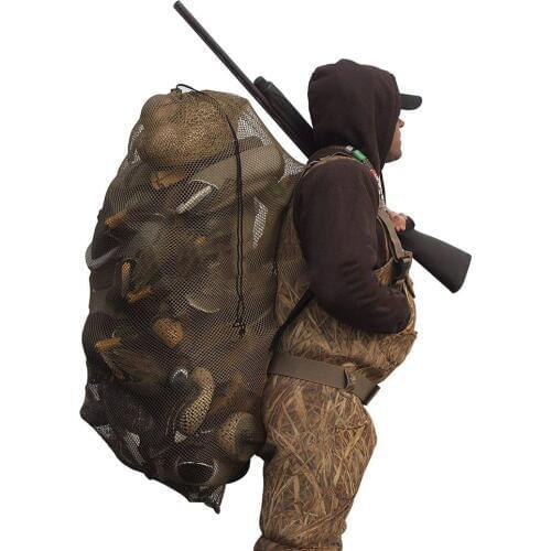 Decoy Mesh Bag Hunting Pouch for Fake Duck Turkey Waterfowl Marllard Carrying Adjustable Back Strap Outdoor Supplies