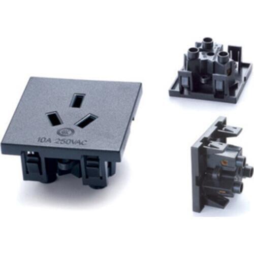 SS-8D-1 Black Copper embedded industrial output outlet Australian standard socket 250V 10A universal Electrical AC power socket