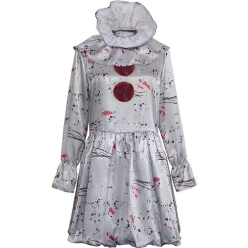 Horror Movie Stephen Kings It Cosplay Clown Pennywise Dress Costume Halloween Party Wear Dresses
