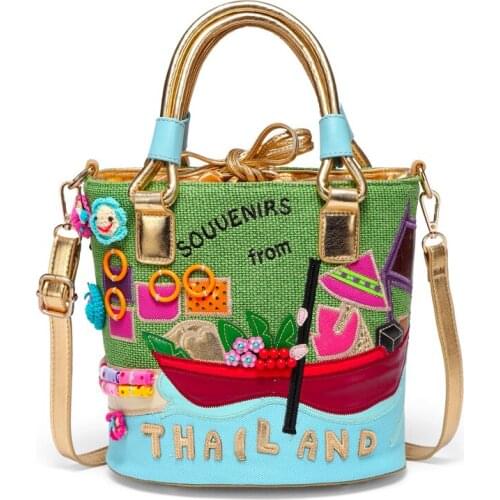 Luxury Handbags Women Bags Designer Cartoon Fashion Tote Bag Ladies PU Leather Casual Messenger Bags Woman Bucket Shoulder Bag