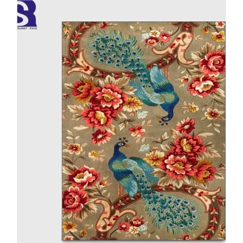 SunnyRain 1-piece Printed Rugs and Carpets for Home Living Room Large Area Rug for Bedroom