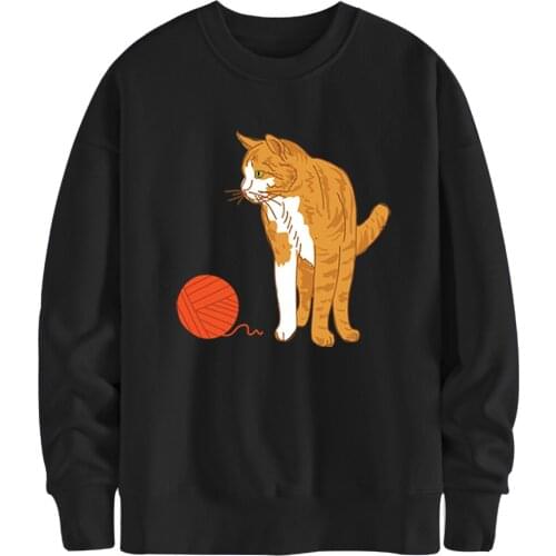 Cats Like Ball O Neck Hoodies Sweatshirts Men Streetwear Clothing Male Fashion Printing Tracksuits Black Supoleron Hombre 2020