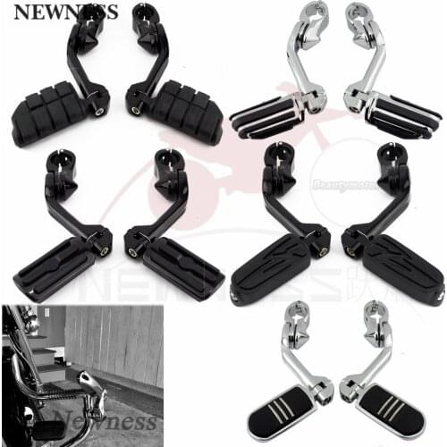 1 1/4" (32mm) Motorcycle Engine Guard Highway Foot Pegs Long Angled Footpeg Kit for Harley-Davidson for Honda For Kawasaki