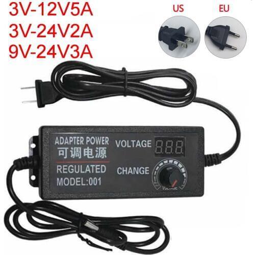 1pcs Adjustable AC To DC 3V 9V 12V 24V Universal Power Adapter Supply Display Screen Power Switching Charger Adatper