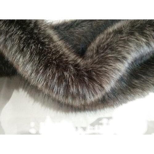 180cm*10cm Fox Fur Coffee Dyed Tip Faux Fur Fabric DIY Clothing Fur Collar, Doll Toy Carpet Decoration Materials Cosplay Fabric