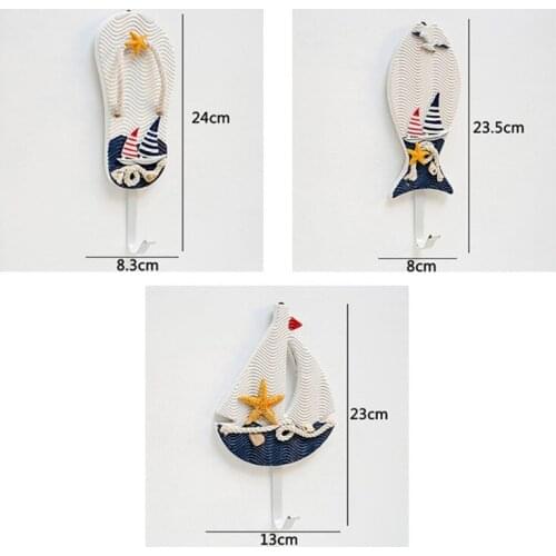 3 Styles Mediterranean Wall Hooks for Hanging Clothes 3 Shapes Wall Decoration Hook Household Coat Hat Organizer Accessories