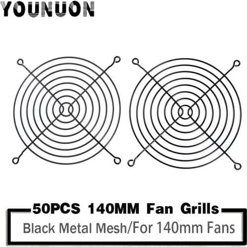 50 Piecces 140mm 140x140mm Fan Grills Black Metal Wire Finger Protector Guard for 14cm 140mm Cooling Fan