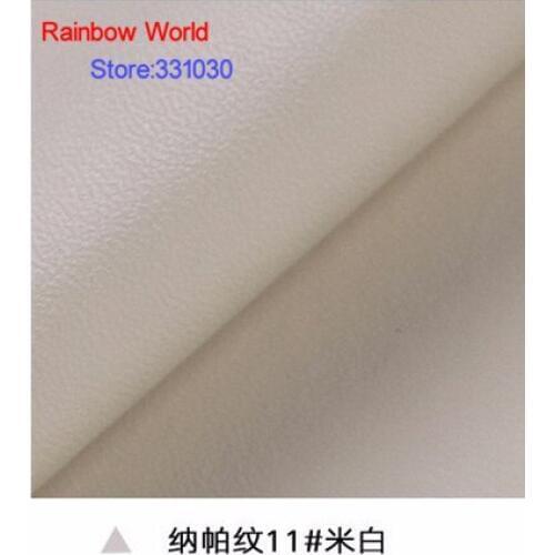 9# cream white High Quality Nappa Stripes vein grain PU Leather fabric for DIY sofa bed shoes bags Garment material(138*100cm)