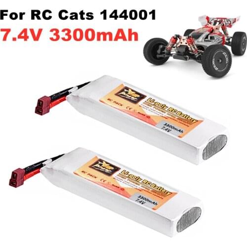 7.4V Battery for Wltoys 1/14 144001 RC car boat battery 2s 7.4 V 3300mAh rechargable Lipo battery and Charger for Wltoys 144001