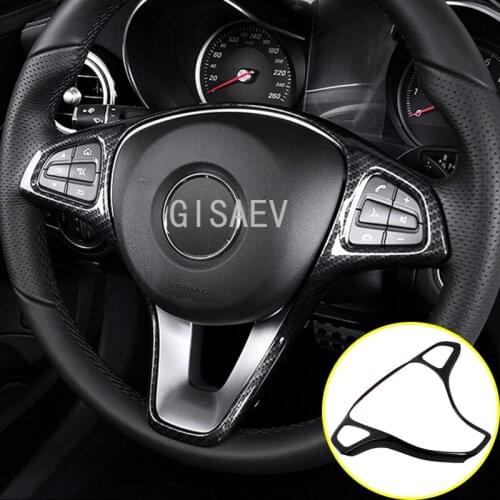 For Mercedes-Benz C-Class W205 E-Class W213GLC X253 ABS carbon fiber style car steering wheel decorative cover car accessories