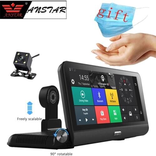 ANSTAR 4G ADAS Car DVR 8 Inch Dash Cam FHD 1080P Rear View Dual Lens Car DVRs Recorder Auto Camera