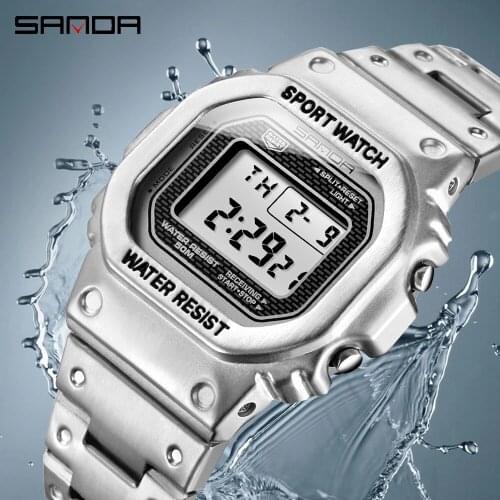 Relogio Masculino Fashion Mens Stainless Steel Watches Luxury Men LED Digital Wrist Watch Man Clock Montre Homme Watch for men