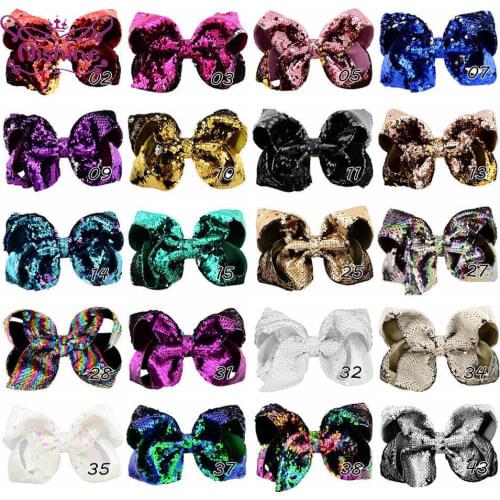 Nishine 20 Colors Shining Sequins Bowknot Children Hairpins Big Bowknot Hair Clips Princess Girls Hair Accessories Headwear