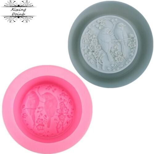 DIY bird plum shape hand soap mold soap making cake baking accessories silicone cup cake mold