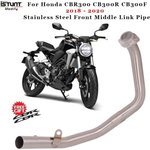 For Honda CBR300 CB300R CB300F 2018 2019 2020 Motorcycle Exhaust Pipe Escape Modified Stainless Steel Front Middle Link Pipe