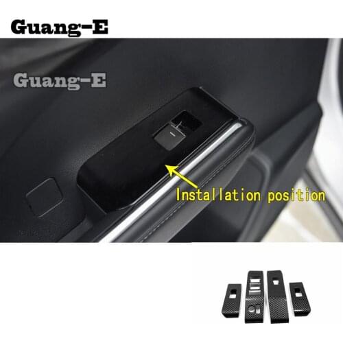 For Toyota Highlander 2020 2021 2022 Car Sticks Door Window Glass Interior Panel Armrest Lift Switch Button Trim Frame 4pcs