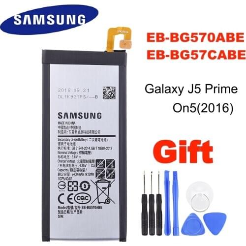 EB-BG57CABE EB-BG570ABE SAMSUNG Original Battery For Samsung Galaxy J5 Prime On5 (2016) G570F G570Y/M G5700 G5510 G5520 2400mAh