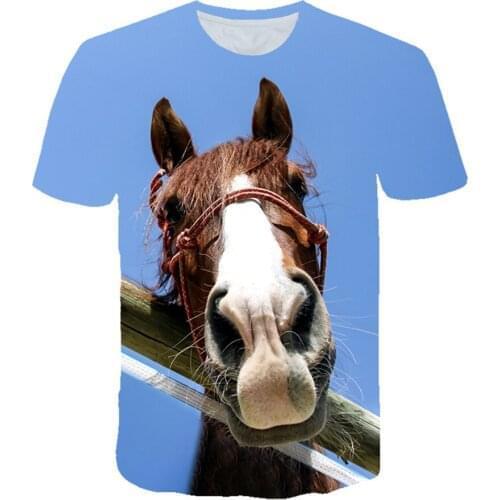 Animal Horse 3D Print Harajuku T-Shirt Men Women Fashion Casual Short Sleeve Trendy Tees Tops Streetwear T Shirts Clothing