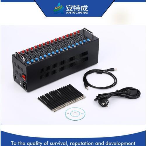 Antecheng bulk sms sender gsm modem support at command ,STK, USSD 16 sim cards gsm modem pool