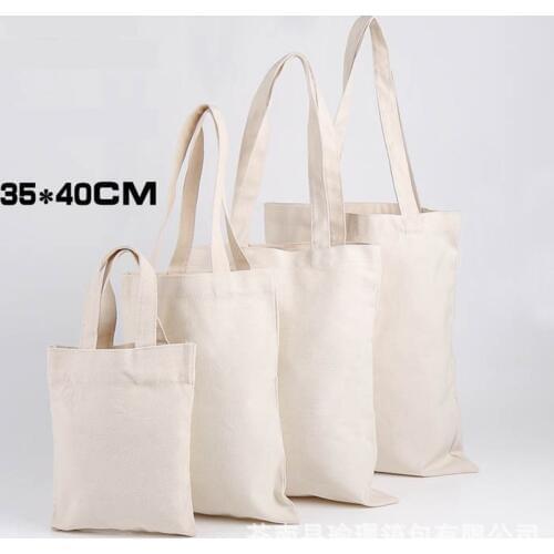 Cotton Canvas Shoulder Bag Eco Shopping Tote blank canvas shopping bag for DIY painting promotional gift bag party gift