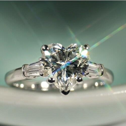 Choucong Wieck 5A CZ stones 925 Sterling Silver Princess Pear Cut Luuxry Jewelry Women Wedding Heart Band Ring choucong Sz5-11