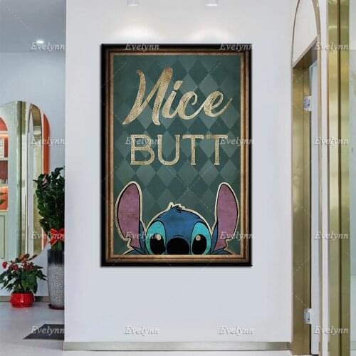 Nice Butt Poster Wall Art Print Living Home Bathroom Restroom Toilet Decor Canvas Retro Poster Unique Gift