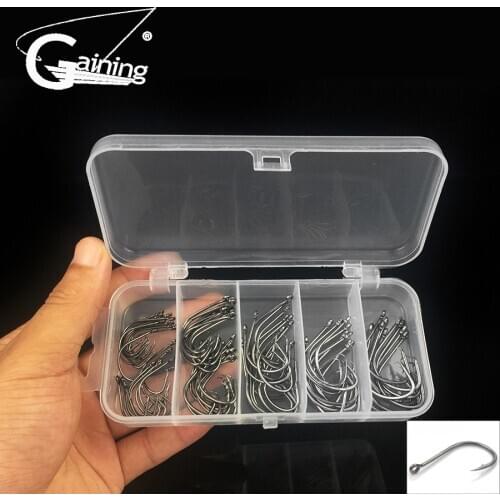 Octopus Fishing Hook 75pcs/box Circle Hooks Black High Carbon Steel Octopus Fishing Hooks-size:1# 1/0# 2/0# 3/0# 4/0