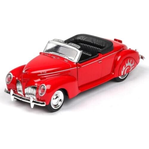 Hot 1:38 scale vehicle wheel diecast car Lincoln Open Vintage car with light sound metal model Zephyrs pull back toy collection