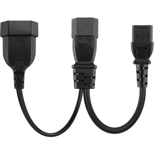 HOT-Y Type Splitter Power Cord,Iec320 3 Pin C14 to Male C13+2 Hole Eu 4.0mm Female Socket Ac Power Cord