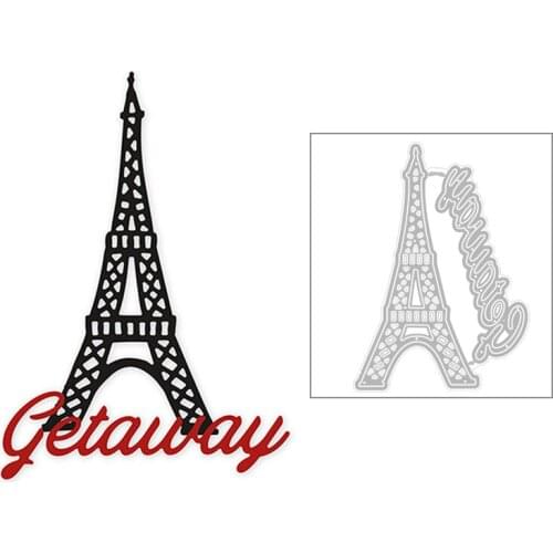 2020 Hot New Building Paris Tower Mould Word Letter Getaway Metal Cutting Dies Foil and Scrapbooking For Card Making no stamps