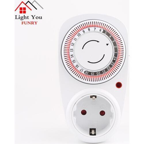 German Standard Mechanical Timing Socket Household Smart Countdown Power Switch Socket Energy Saving Socket 230V 16A 50/60HZ