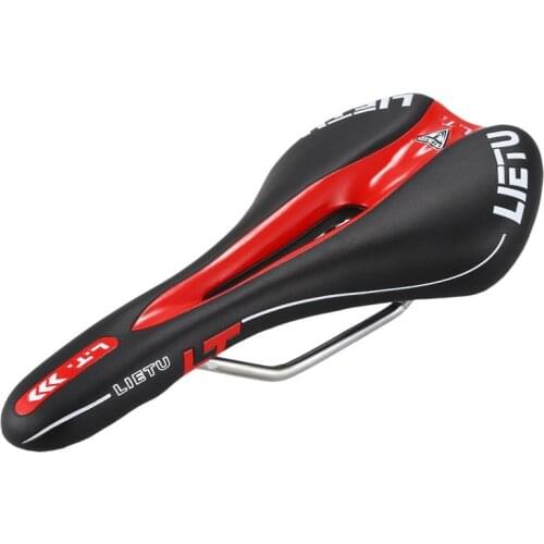 New LIETU MTB Bicycle Cycling Skidproof Saddle Seat Cushion Seat Bicycle Saddle Black Red Color