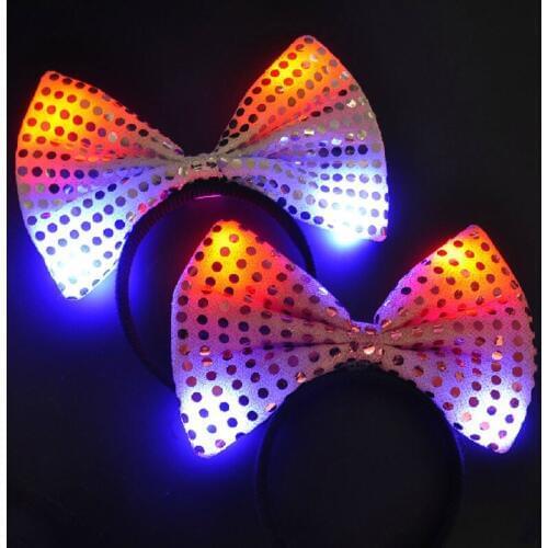 New Gafas Led for party 10pcs/lot Led Party Flashing Hair Bows Lights Headhoop Headwear For Decoration Supplies