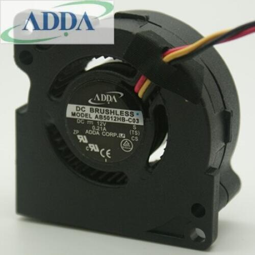Wholesale FOR ADDA AB5012HB-C03 Server Blower Fan DC 12V 0.21A 50x50x20mm 5cm 50mm 3Wire 3Pin turbo blower cooling fan