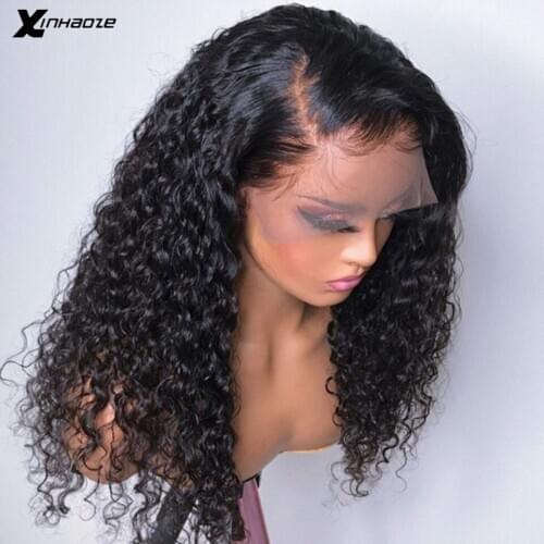 13x4 Lace Frontal Side Part Curly Human Hair Wigs For Women Deep Curly Peruvian Remy Hair Pre-Plucked 4x4 Lace Closure Wigs