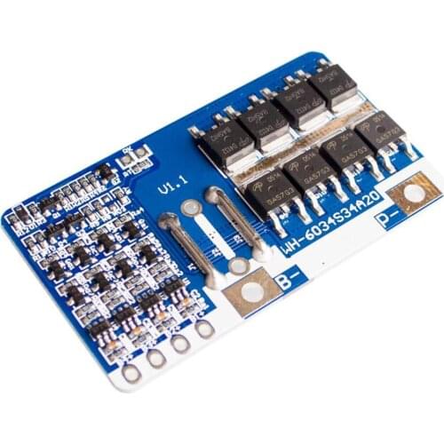 4 series 14.8V 16.8V lithium battery protection board high current 20A work 18650 lithium battery pack protection board