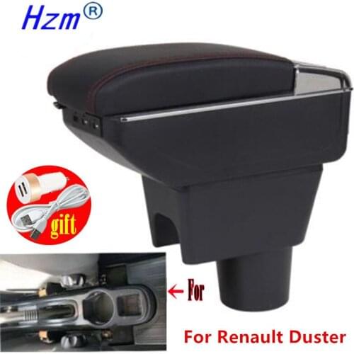 For Renault duster Armrests Box dedicated For Renault duster Retrofit parts Armrest box Storage box with USB LED light