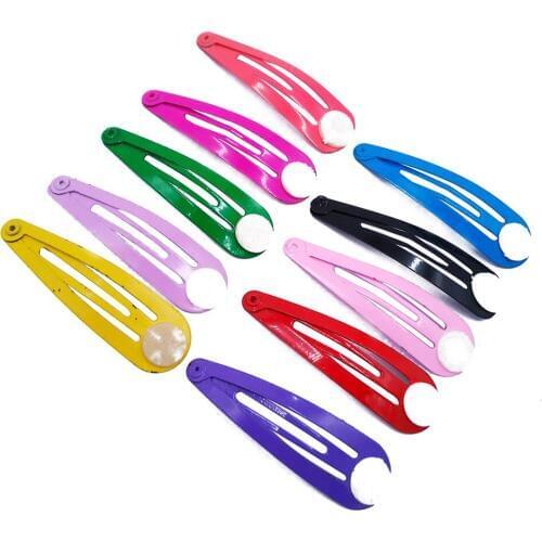 Mixed Color 500pcs 5cm Kids Metal Snap Hair Bobby Pin Hairpins Findings Hair accessories for Jewelry Making HCF48