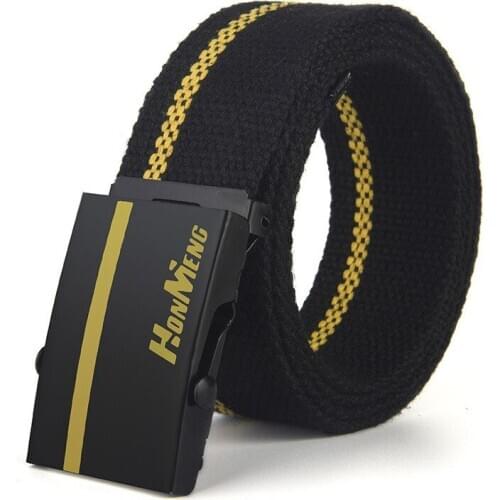 Fashion Simple Men and Women Double-Sided Color Contrast Outdoor Leisure Woven Canvas Automatic Buckle Belt