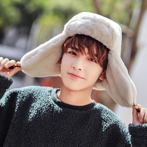 Hat mens Winter Cycling, Cold and Warm Lei Feng Hat Northeast Plus Velvet Padded Hat Womens Wild Outdoor Ski Cap