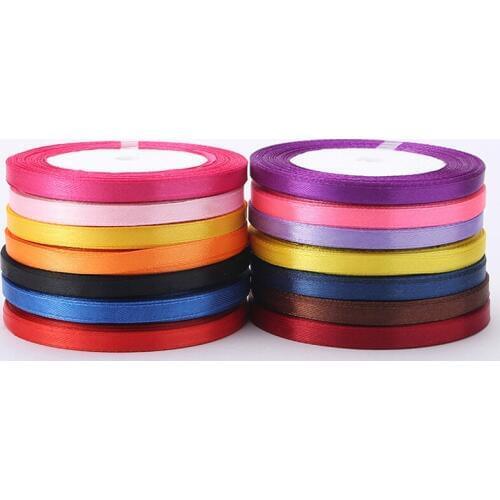0.6cm Silk Ribbon DIY Bow Craft Wedding Party Decoration Invitation Card Satin Ribbon Activities Scrapbook Decor 22M Length
