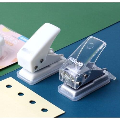Cute mini solid color single hole punching machine notes A4 scrapbook round punching machine school office supplies