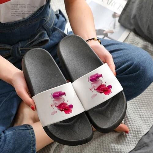 Nail polish Women Non-slip shoes Lady Slippers Womens Beach Slippers Female 2021 New Summer Slides Fashion Slippes Mujer