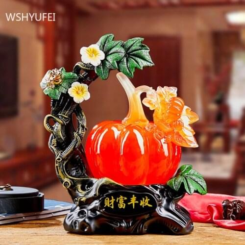 Modern Resin Pumpkin Model Sculpture Decor Living Room Christmas Decorations Office Desktop Ornaments Crafts Home Accessories