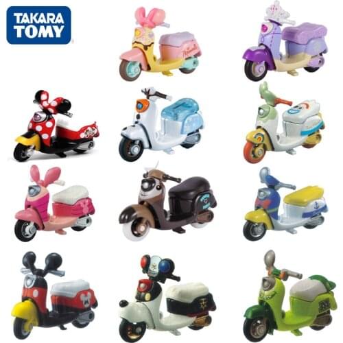 Takara Tomy Cars Mickey Minnie Motorcycle Donald Duck Decoration Ornaments Car Alloy Model Toys Children Birthday Gift 5-7CM
