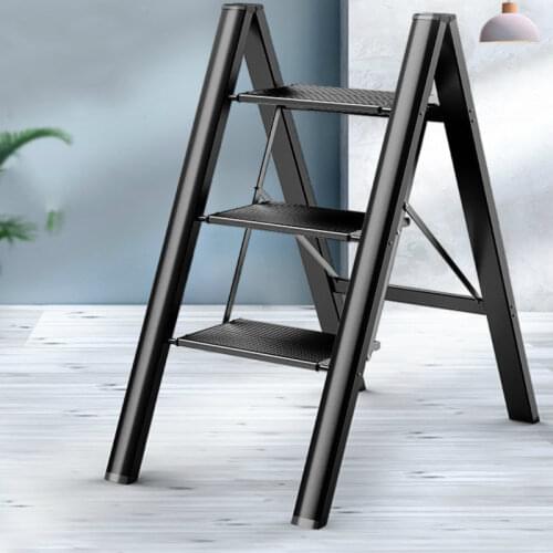 Ultra-thin Multifunctional Folding Ladder Household Herringbone Ladder Indoor Thick Aluminum Alloy Rack Three Step Ladder Stool