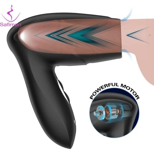 Blowjob Penis Pump Vibrator for Men Automatic Sucking Pussy Male Masturbation Cup Oral Climax Glans Massager Sex Toys for Men