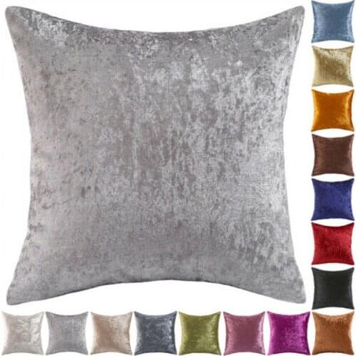 1Pcs Nordic Pillowcase Ice Crushed Velvet Solid Color Sofa Pillowcase Luxury Plush Soft Shiny Pillowcase Home Decoration 45X45cm