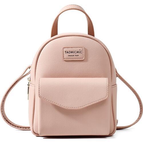 Women Mini Backpack Soft Leather Multi-Function Travel Backpack Shoulder Bag Cany Color School Bag for Teenage Girls MD0167