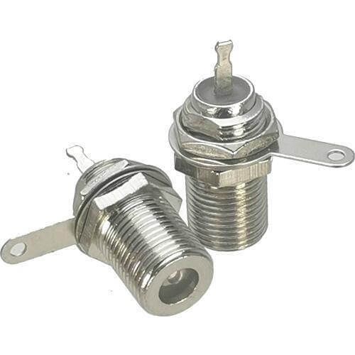 1Pcs Connector F TV Female jack Nut Bulkhead Solder Panel Mount RF Adapter Coaxial High Quanlity